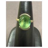 .925 Ring w/ Green Stone Size 6