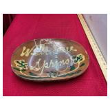 Slipware Redware Dough Bowl Welcome Spring