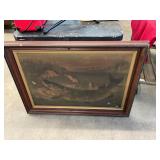 Antique Oil on Canvas Fish Painting