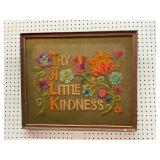 "Try A Little Kindness" Vintage Handmade Art