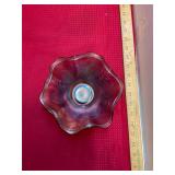 Carnival Glass Ruffled Bowl