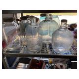 2 Mason Jars & 3 Antique Vinegar Bottles