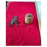 Antique Butter Mold & Owl Iron Hook