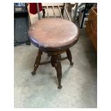 Antique Glass Foot Piano Stool