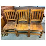 3 Vintage Wooden Chairs