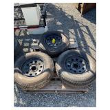 (3) 205/15 5 Lug Wheel and Tires