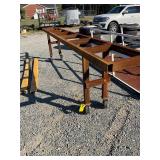 Rolling Steel Work Table 168x18x42H