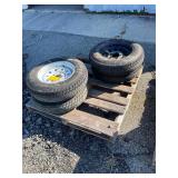 4 175x13 5 Lug Wheel and Tires