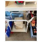 Vintage Tin Litho Toy Fridge and Cart