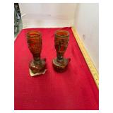 2 Vintage Miniature Oil Lamps