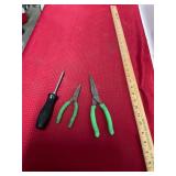 Snap-On Screwdriver & 2 Needle Nose Pliers
