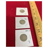1912, 1901, 189? V Nickels Coins