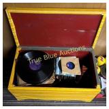 Vinyl Records with Wood Storage Box