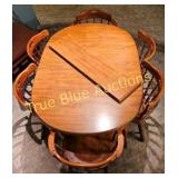 Elegant 60" Dining Room Table with Leaf and 6 Clas