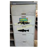 Vintage Fishing-Themed File Cabinet - Unique Decor