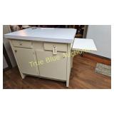 Vintage Multi-Functional Kitchen Island with Expan