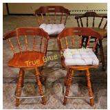 Vintage Set of 3 Swivel Bar Stools by George B. Be