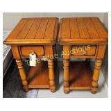Charming Pair of Vintage Oak Night Stands - Perfec