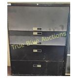 Vintage Black Metal Filing Cabinet - Functional an