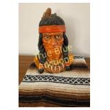 Authentic Native American Bust Sculpture - A Uniqu