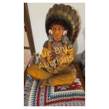 Vintage Native American Figurine - Handcrafted Art
