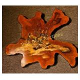 Rustic Handcrafted Wooden Art with Equestrian Scen