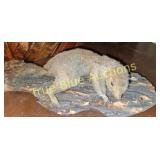 Unique Taxidermy Squirrel Display on Natural Bark