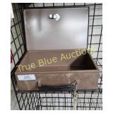 Vintage Lockable Metal Cash Box with Key - Perfect