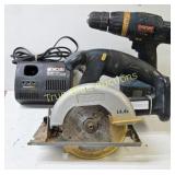 RYOBI 14.4V Cordless Circular Saw & Drill Set with
