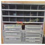 Vintage Metal Tool Cabinet with Multiple Drawers