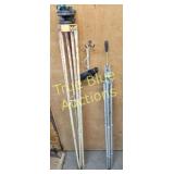 Vintage Surveying Equipment Lot: Tripods, Binocula