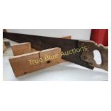 Vintage Hand Saw with Intricate Handle - A Craftsm