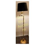 Elegant Vintage Brass Floor Lamp with Black Shade