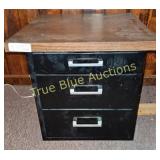 Vintage Industrial-Style Three-Drawer Nightstand