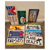 Unique Collection of Vintage License Plates and Si