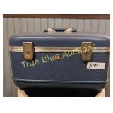 Vintage Blue Hard-Shell Cosmetic Case - Timeless E