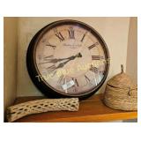 Charming Vintage Decor: Rustic Clock, Unique Baske