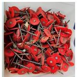 Vintage Red Plastic Cap Screws - Bulk Lot for DIY