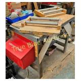Versatile Steel Table with Rotating Rollers for Wo
