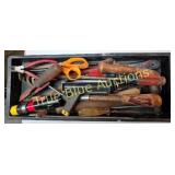 Vintage Hand Tools Collection in Classic Toolbox