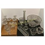 Collection of Cut Crystal Glassware and Decorative