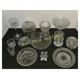 Collection of Various Clear Glass Decorative Bowls