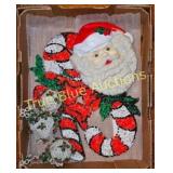 Vintage Christmas Santa and Candy Cane Decoration