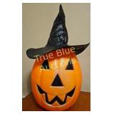 Whimsical Halloween Pumpkin with Witch Hat