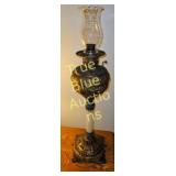 Exquisite Antique Oil Lamp with Ornate Detailing
