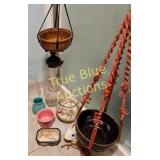 Charming Vintage Hanging Planters and Decorative B