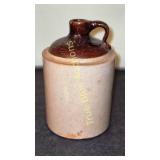 Antique Stoneware Jug with Brown Glaze and Handle
