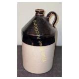 Vintage Stoneware Jug with Dark Glaze and Handle