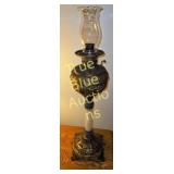 Exquisite Antique Oil Lamp with Ornate Detailing