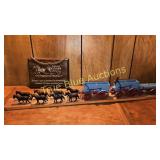 Vintage Horse-Drawn Wagon Set with Inspirational P